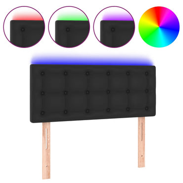 vidaXL LED Kopfteil Schwarz 90x5x78/88 cm Kunstleder