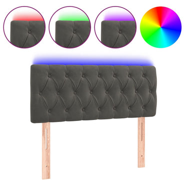 vidaXL LED Kopfteil Dunkelgrau 100x7x78/88 cm Samt