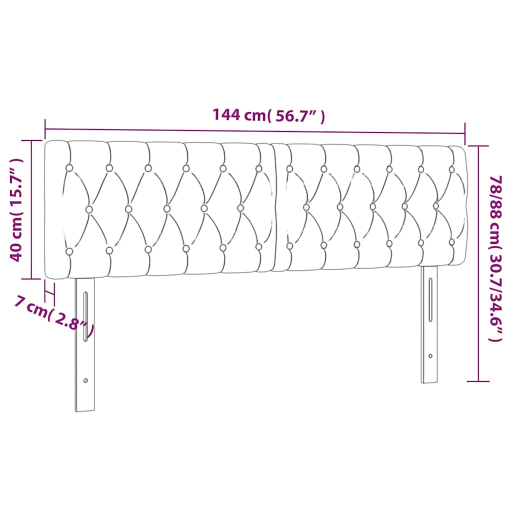 vidaXL LED Kopfteil Dunkelgrün 144x7x78/88 cm Samt