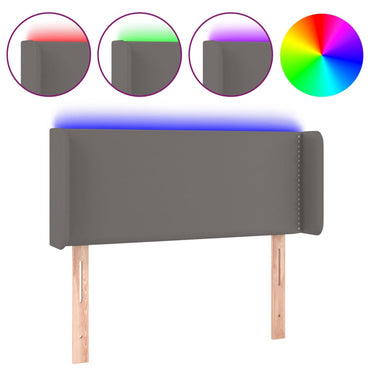 vidaXL LED Kopfteil Grau 83x16x78/88 cm Kunstleder