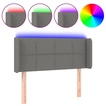 vidaXL LED Kopfteil Dunkelgrau 103x16x78/88 cm Stoff