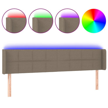 vidaXL LED Kopfteil Taupe 163x16x78/88 cm Stoff