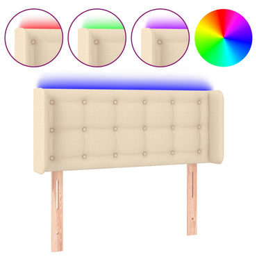 vidaXL LED Kopfteil Creme 103x16x78/88 cm Stoff