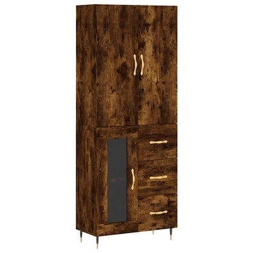 vidaXL Highboard Räuchereiche 69,5x34x180 cm Holzwerkstoff
