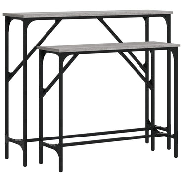 vidaXL Konsolentische 2 Stk. Grau Sonoma Holzwerkstoff