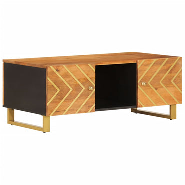 vidaXL Table basse marron et noir 100x54x40 cm Bois de manguier massif