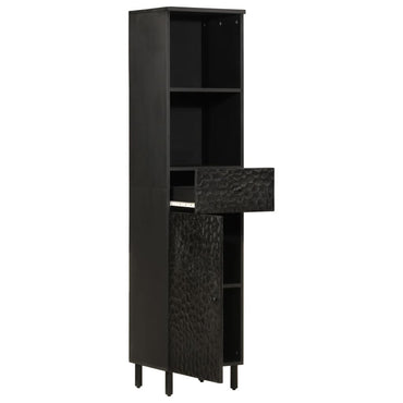 vidaXL Armoire de salle de bain noir 38x33x160 cm Bois de manguier massif