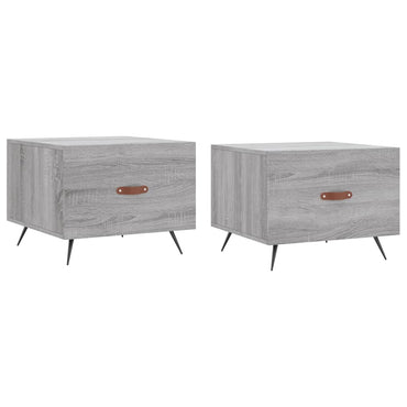 vidaXL Tables basses 2 pcs Gris Sonoma 50x50x40 cm Bois d'ingénierie
