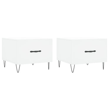 vidaXL Tables basses 2 pcs Blanc 50x50x40 cm Bois d'ingénierie