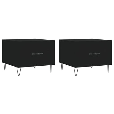 vidaXL Tables basses 2 pcs Noir 50x50x40 cm Bois d'ingénierie