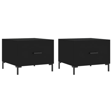 vidaXL Tables basses 2 pcs Noir 50x50x40 cm Bois d'ingénierie