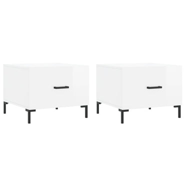 vidaXL Tables basses 2 pcs Blanc brillant 50x50x40 cm Bois d'ingénierie
