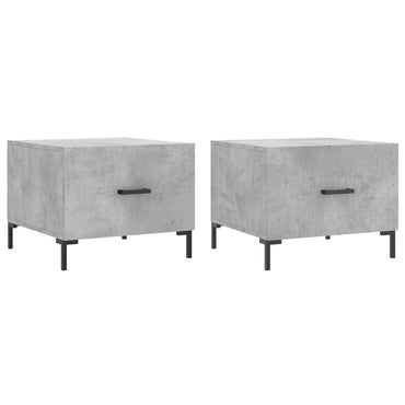 vidaXL Tables basses 2 pcs Gris béton 50x50x40 cm Bois d'ingénierie