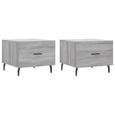 vidaXL Tables basses 2 pcs Gris Sonoma 50x50x40 cm Bois d'ingénierie