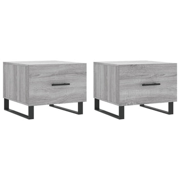 vidaXL Tables basses 2 pcs Gris Sonoma 50x50x40 cm Bois d'ingénierie
