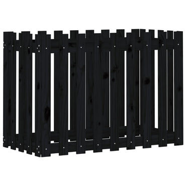 vidaXL Hochbeet Latten-Design Schwarz 100x50x70 cm Massivholz Kiefer