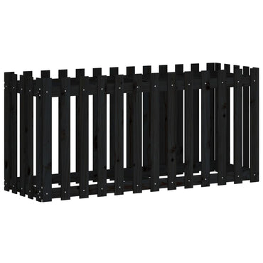 vidaXL Hochbeet Latten-Design Schwarz 150x50x70 cm Massivholz Kiefer