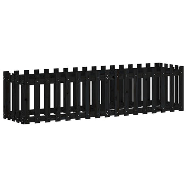 vidaXL Hochbeet Latten-Design Schwarz 200x50x50 cm Massivholz Kiefer