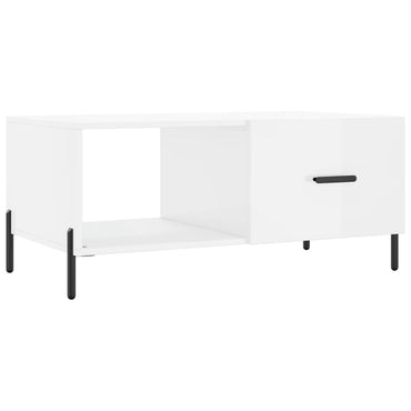 vidaXL Table basse Blanc brillant 90x50x40 cm Bois d'ingénierie