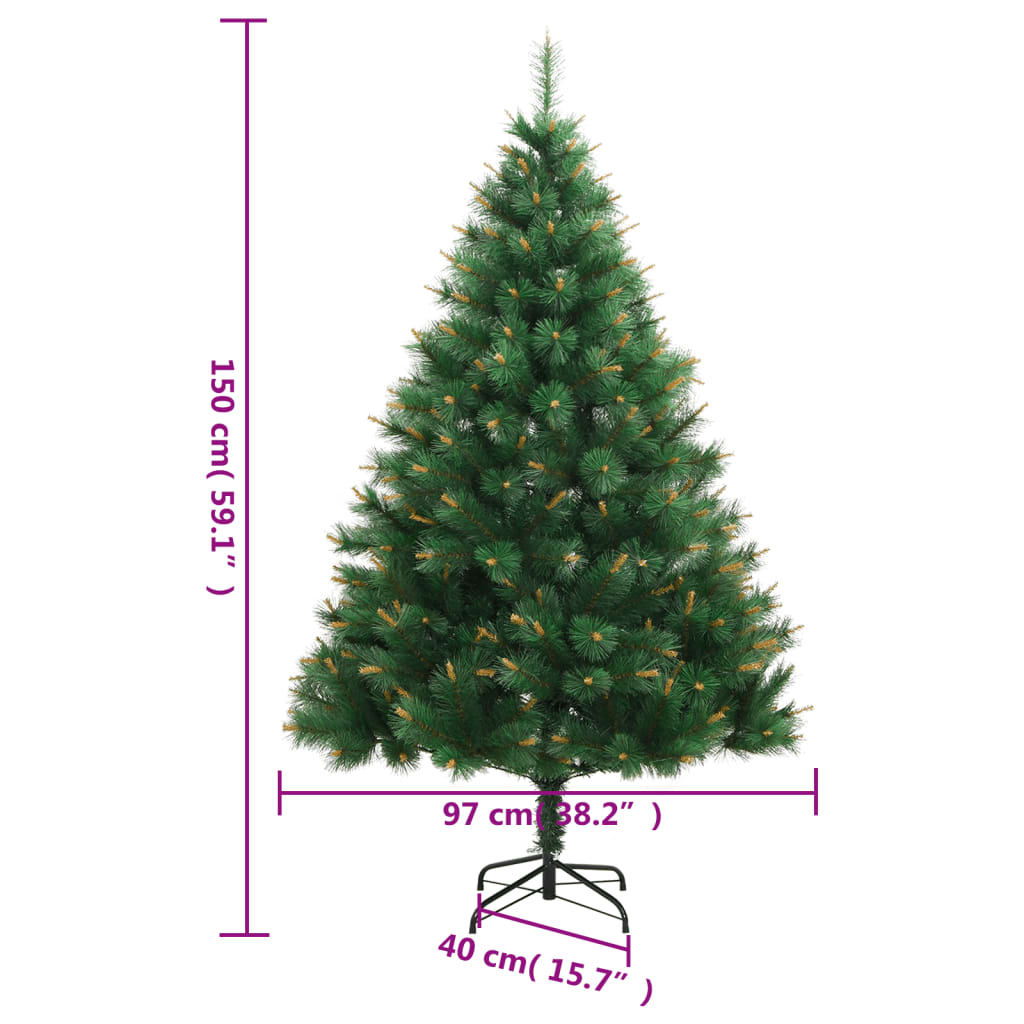 vidaXL Künstlicher Weihnachtsbaum Klappbar mit Ständer 150 cm