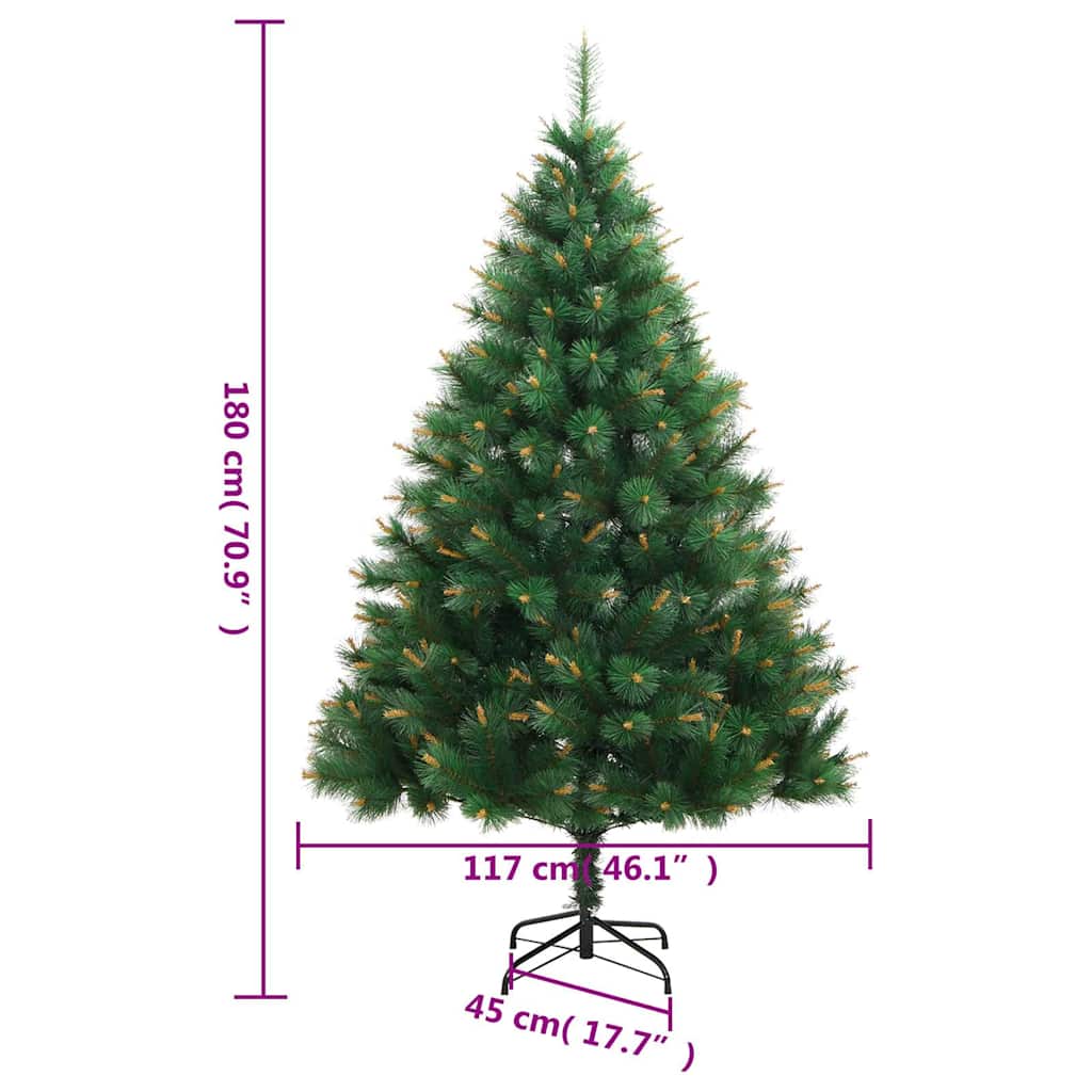 vidaXL Künstlicher Weihnachtsbaum Klappbar mit Ständer 180 cm