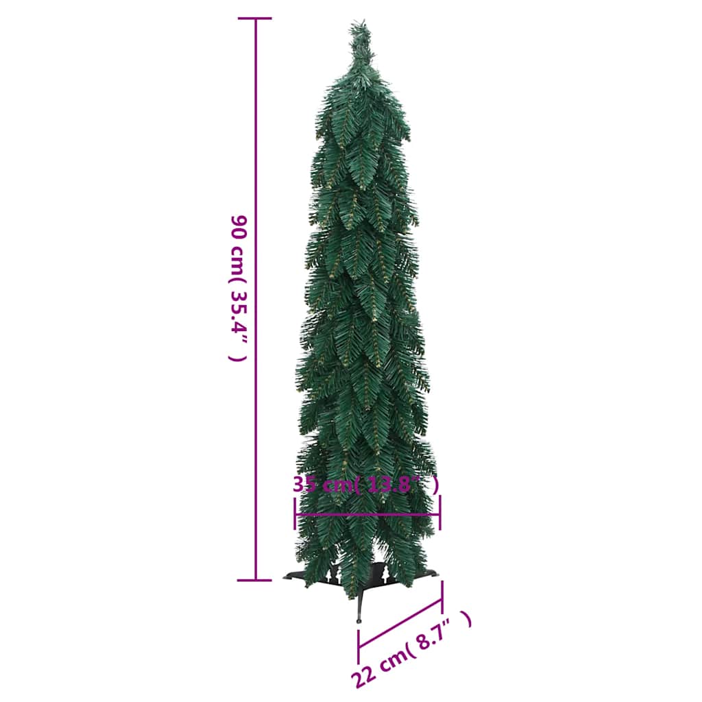 vidaXL Sapin de Noël artificiel avec lumières 45 LED 90 cm