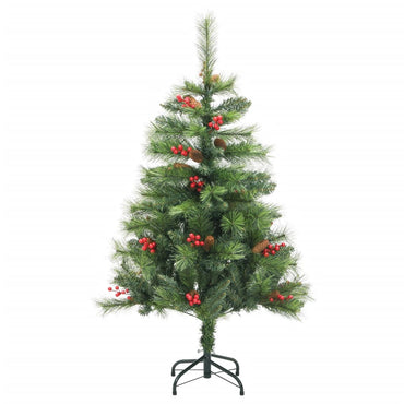 vidaXL Künstlicher Weihnachtsbaum Klappbar mit Zapfen & Beeren 120 cm