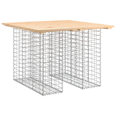 vidaXL Gartentisch aus Gabionen 100x102x72 cm Massivholz Kiefer