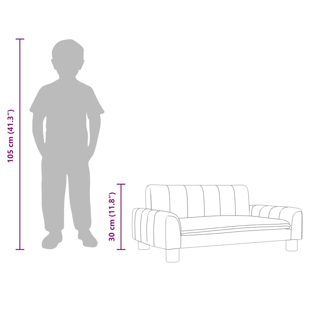Kindersofa Braun 70x45x30 cm Stoff