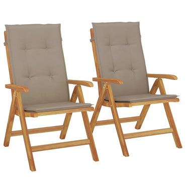 vidaXL Gartenstühle mit Kissen 2 Stk. Massivholz Teak