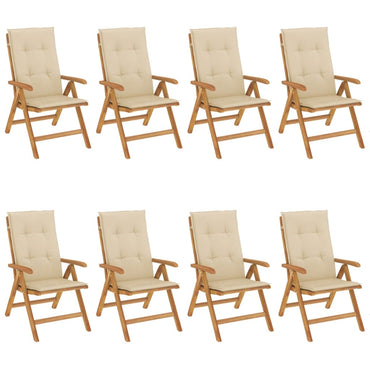 vidaXL Chaises de jardin avec coussins 8 pcs Bois de teck massif