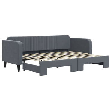 vidaXL Tagesbett Ausziehbar Dunkelgrau 80x200 cm Samt