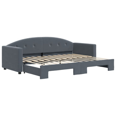 vidaXL Tagesbett Ausziehbar Dunkelgrau 80x200 cm Samt