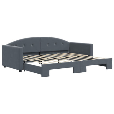 vidaXL Lit de repos gigogne gris foncé 90x190 cm Velours