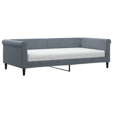 vidaXL Tagesbett mit Matratze Dunkelgrau 100x200 cm Samt