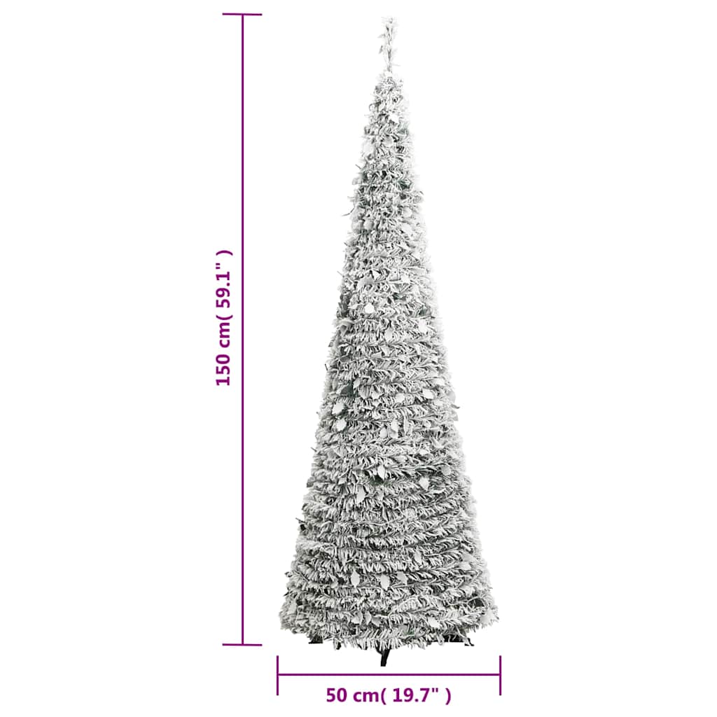 vidaXL Pop-Up-Weihnachtsbaum Künstlich Beschneit 100 LEDs 150 cm