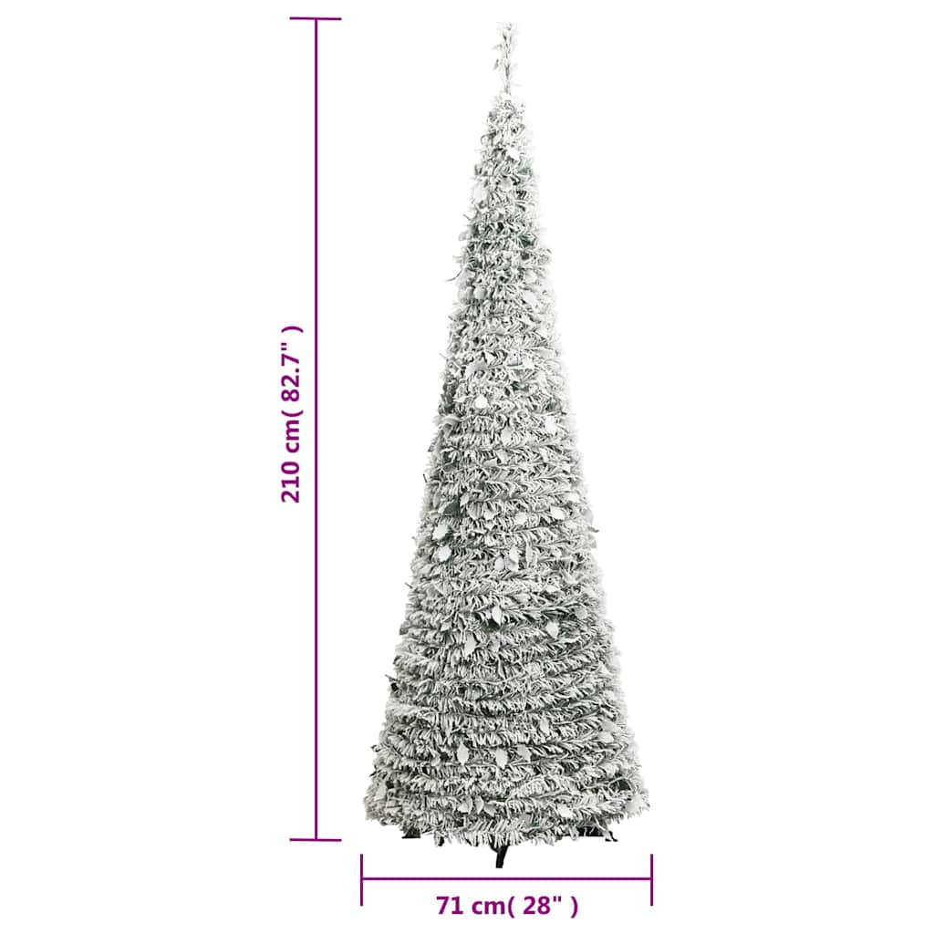 vidaXL Pop-Up-Weihnachtsbaum Künstlich Beschneit 200 LEDs 210 cm