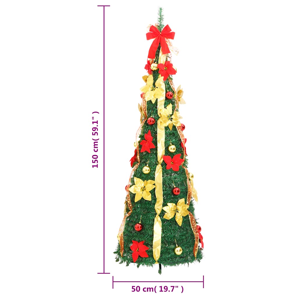 vidaXL Sapin de Noël artificiel pop-up 100 LED Vert 150 cm