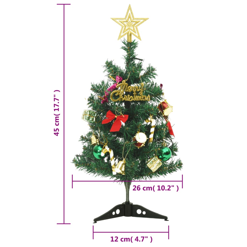 vidaXL Mini-sapin de Noël artificiel avec éclairage 20 LED 45 cm
