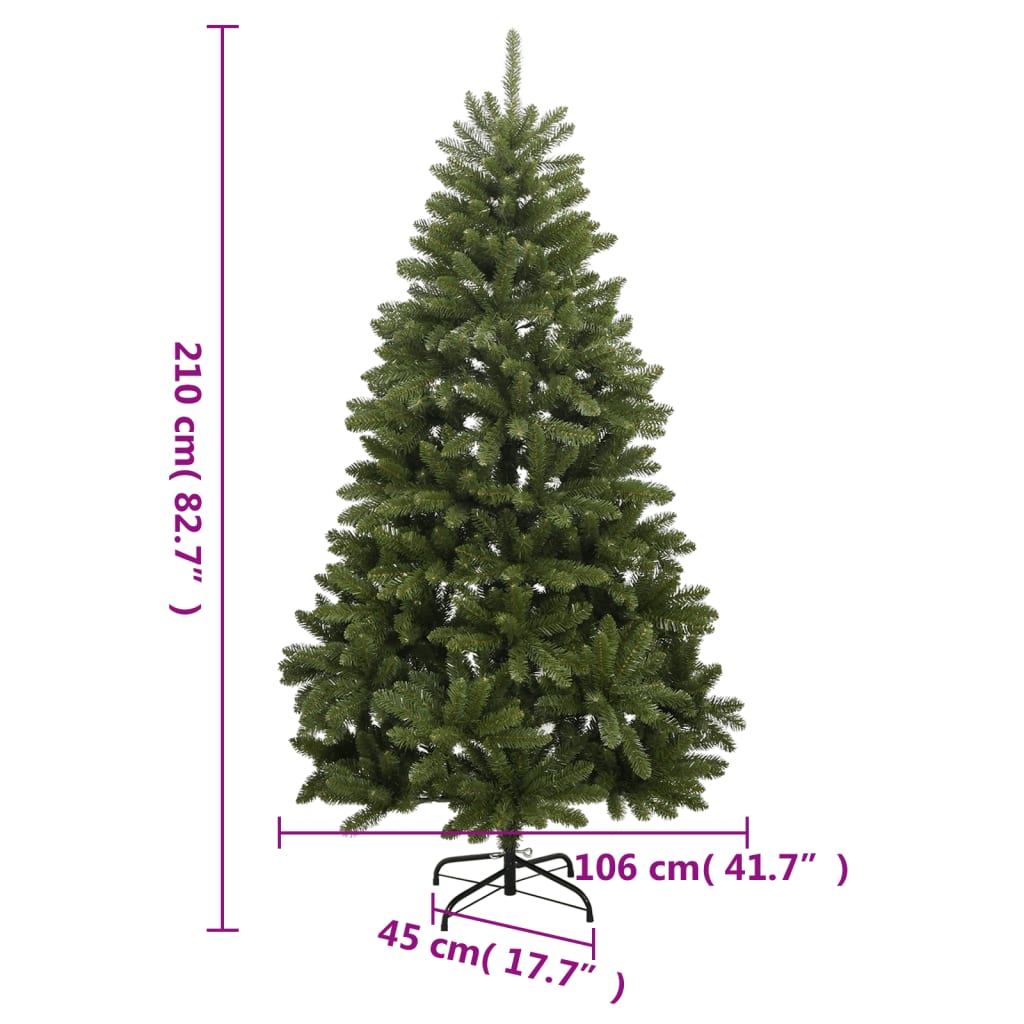 vidaXL Sapin de Noël Artificiel Pliant avec Support Vert 210 cm