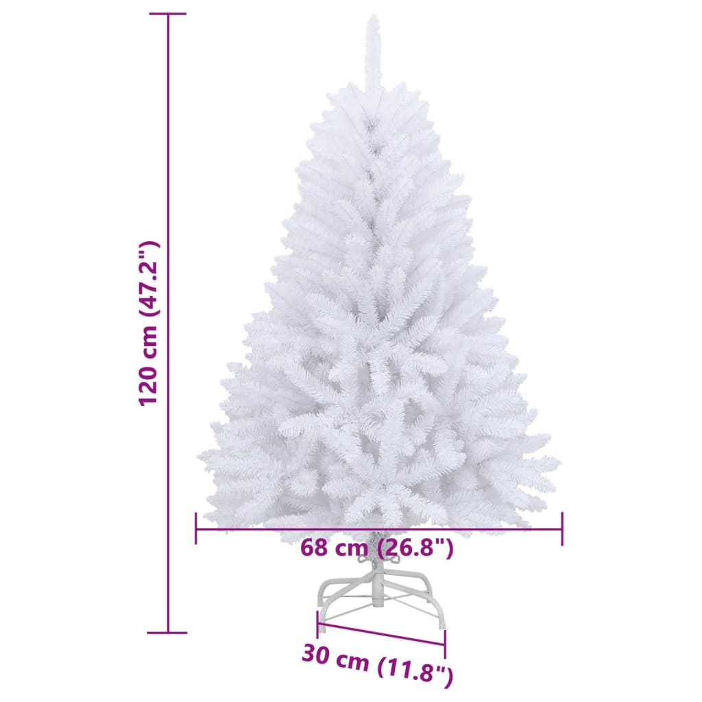 vidaXL Künstlicher Weihnachtsbaum Klappbar mit Ständer Weiß 120 cm