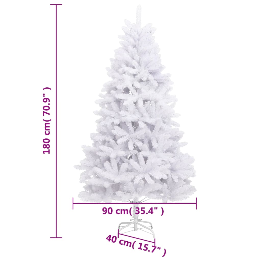 vidaXL Künstlicher Weihnachtsbaum Klappbar mit Ständer Weiß 180 cm