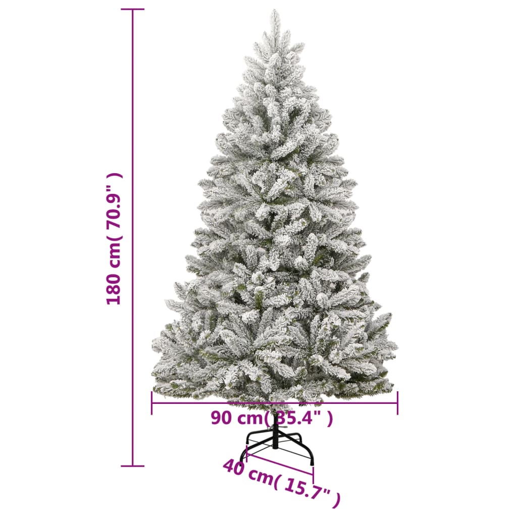 vidaXL Künstlicher Weihnachtsbaum Klappbar Beschneit 180 cm