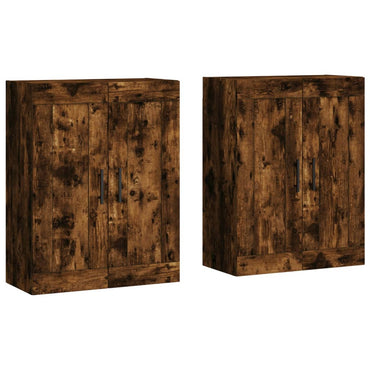 vidaXL Wandschränke 2 Stk. Räuchereiche Holzwerkstoff
