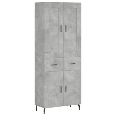 vidaXL Highboard Betongrau 69,5x34x180 cm Holzwerkstoff