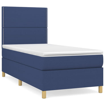 vidaXL Lit coffre avec matelas bleu 80x200 cm Tissu