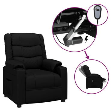 vidaXL Fauteuil de relaxation électrique noir en similicuir