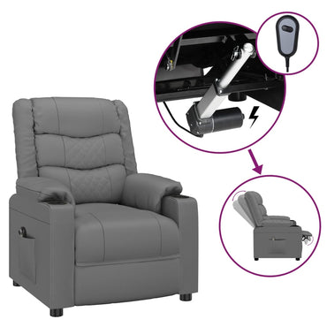 vidaXL Fauteuil relax électrique gris en similicuir