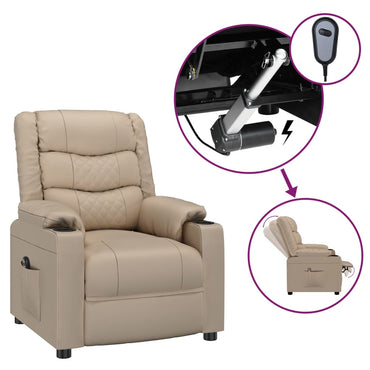 vidaXL Fauteuil de relaxation électrique, marron cappuccino, similicuir