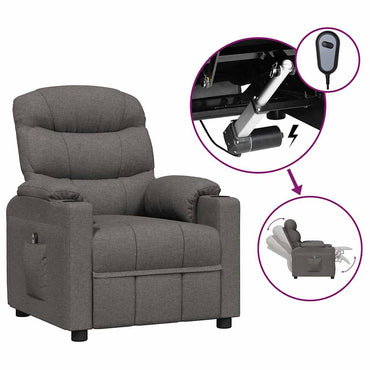 vidaXL Relaxsessel Elektrisch Dunkelgrau Stoff